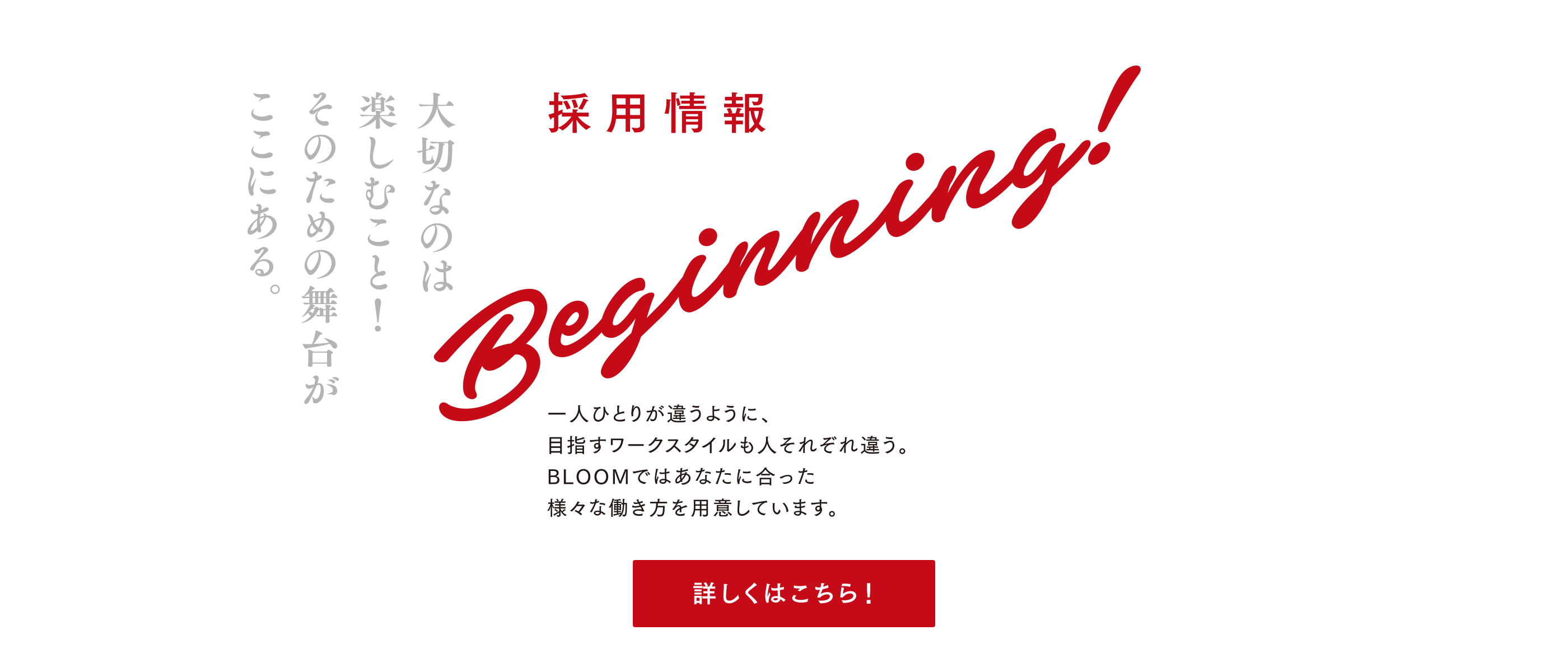 大切なのは楽しむこと！そのための舞台がここにある。｜採用情報